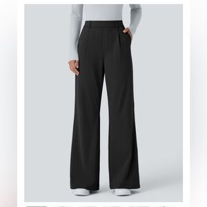 HALARA Black Wide-Leg High-Rise Trousers